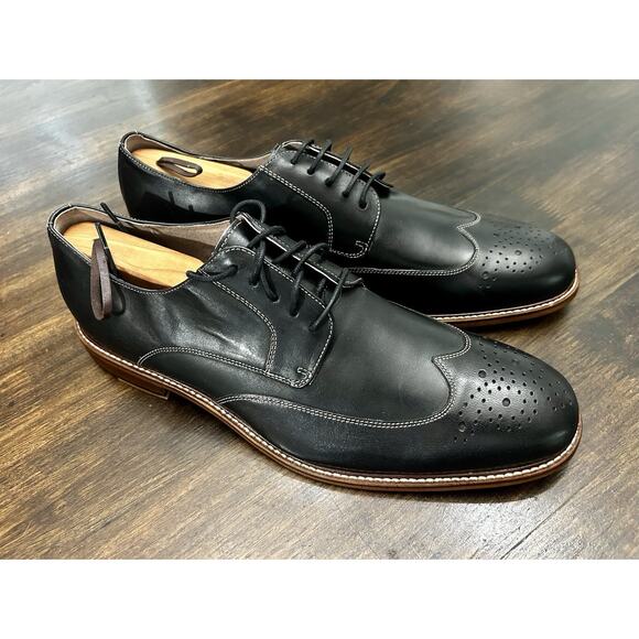 Banana Republic Oxford Italian Black Leather Wingtip Mens  display picture 1